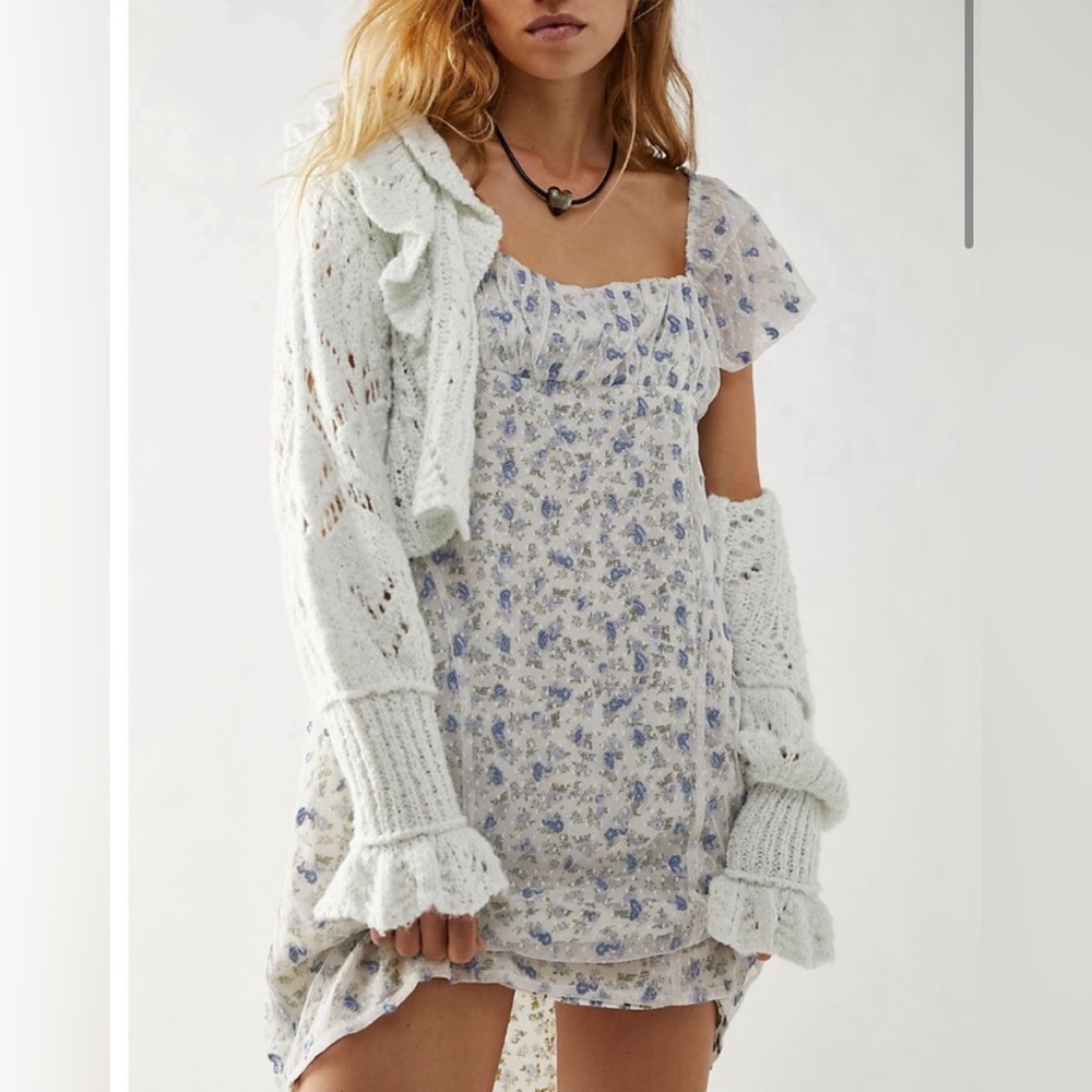 Free People blue and white “sugar and spice mini dress”